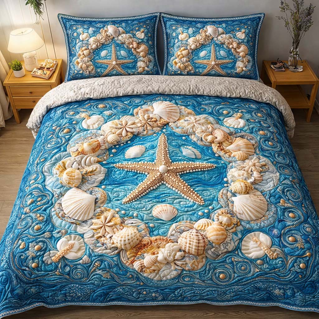 Starfish Crown Quilted Bedding Set Bedroom Ideas Cool Gifts For Beach Lovers