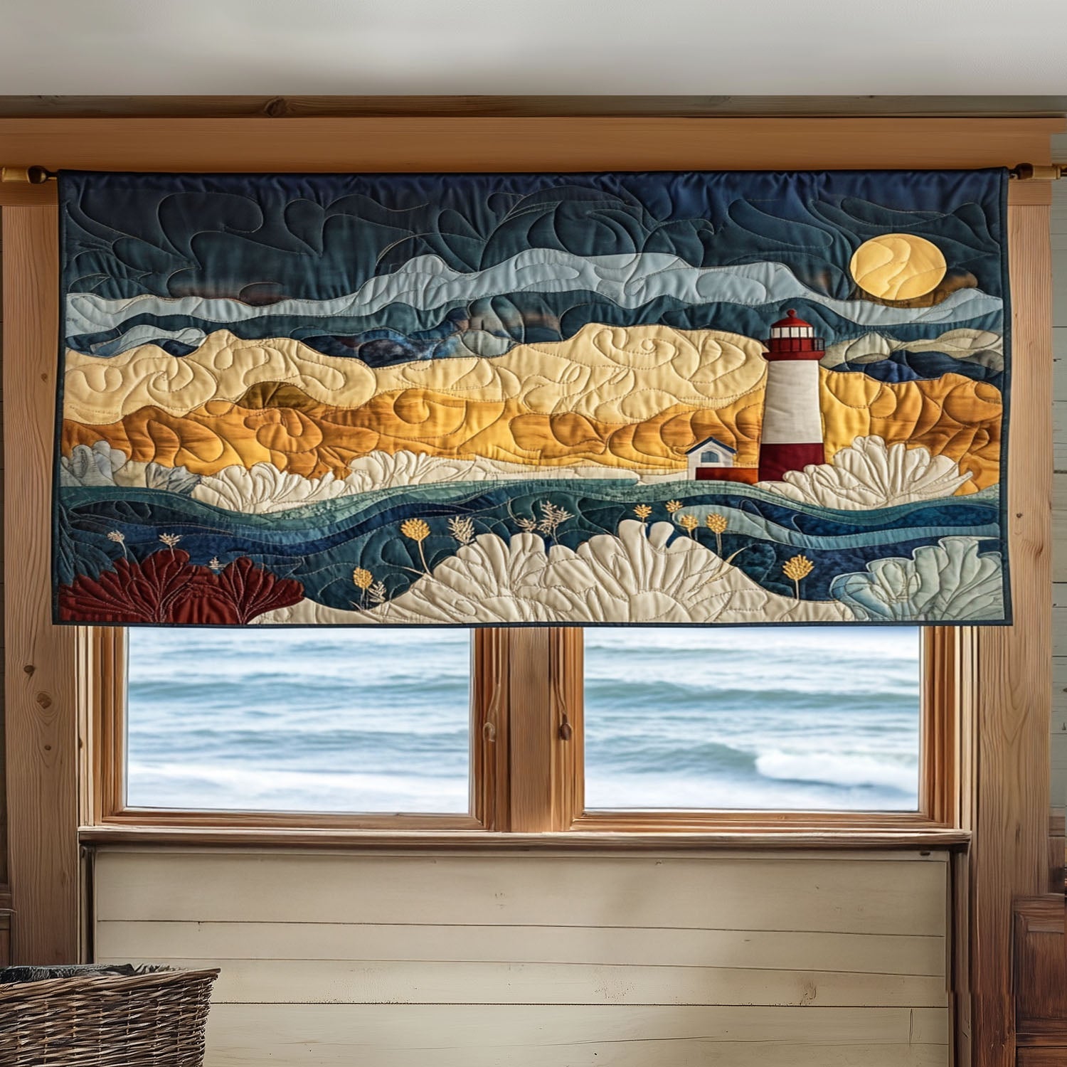 Storm and Shine Quilted Valance Christmas Home Dec Best Gifts For Ocean Lovers