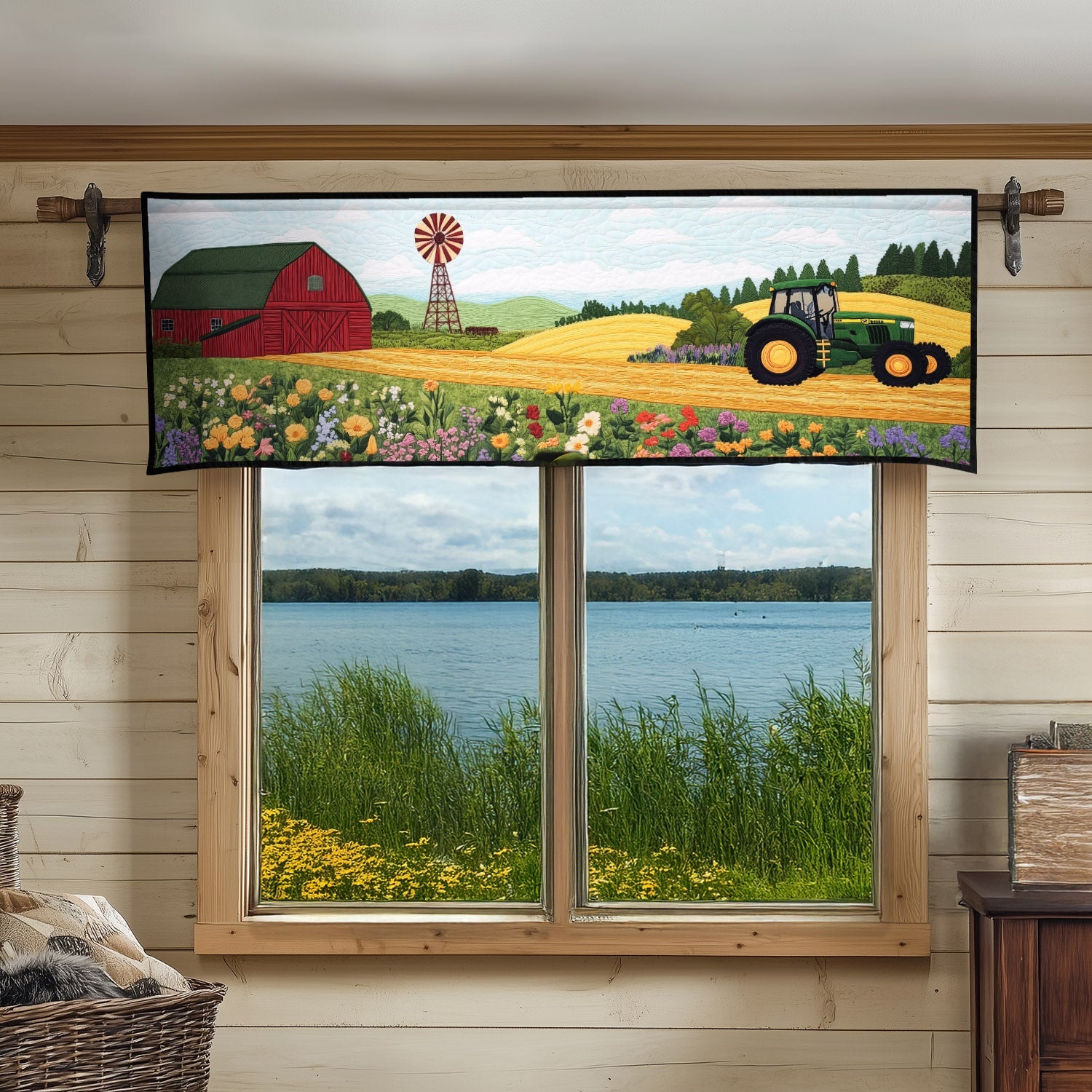 Summer Farm Vibes Quilted Valance Entryway Decor Gift Baskets For Farmers