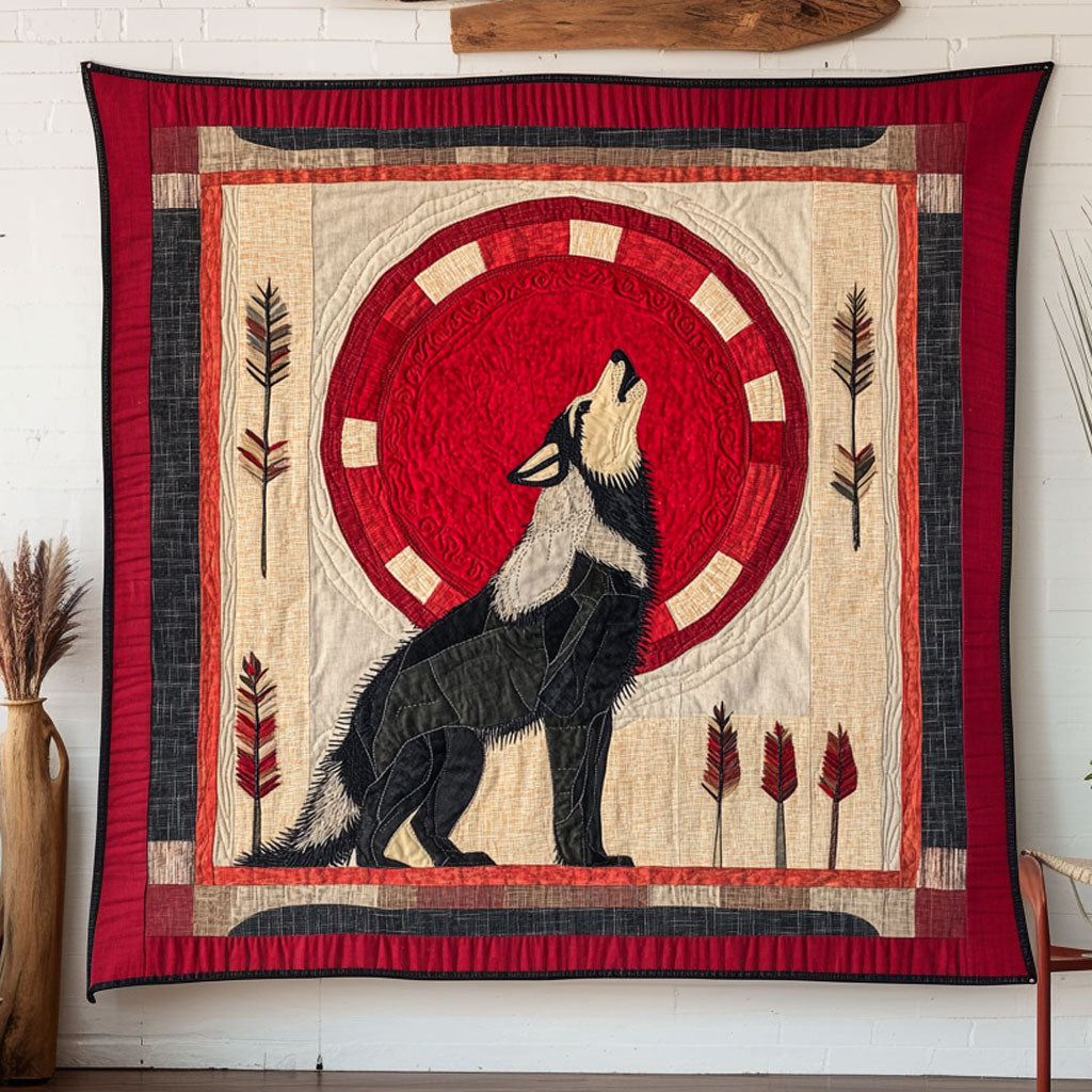 Sun Warrior Wolf Quilt Perfect Holiday Gift for Blanket Lovers