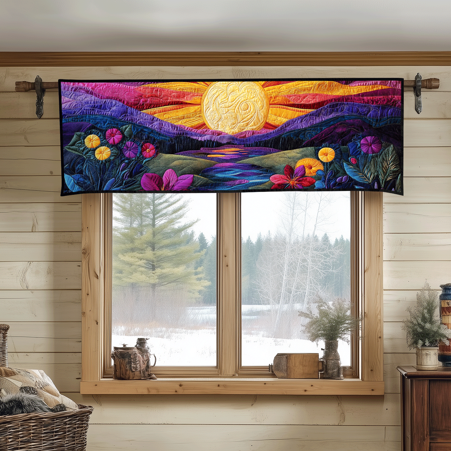 Sunbeam Serenity Quilted Valance Dining Table Decor Sunshine Themed Gifts