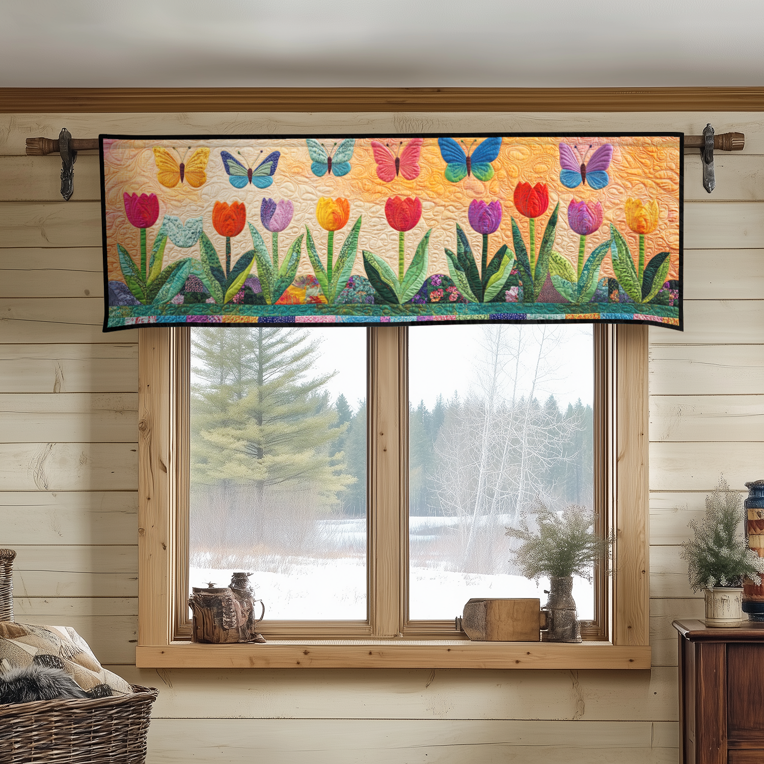 Sunlit Petals Quilted Valance Entryway Design Ideas Butterfly Gifts Mother's Day