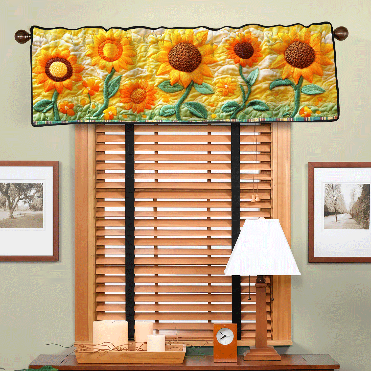 Sunlit Whispers Quilted Valance Front Door Idea Sunflower Throws