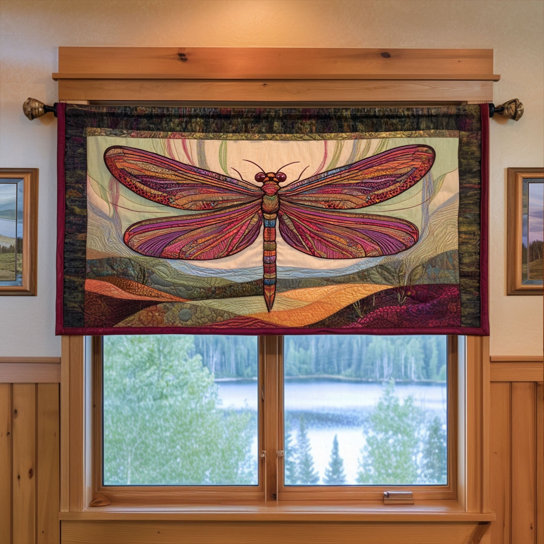 Sunlit Wings Quilted Valance Home Decor Items Dragon Gifts For Him