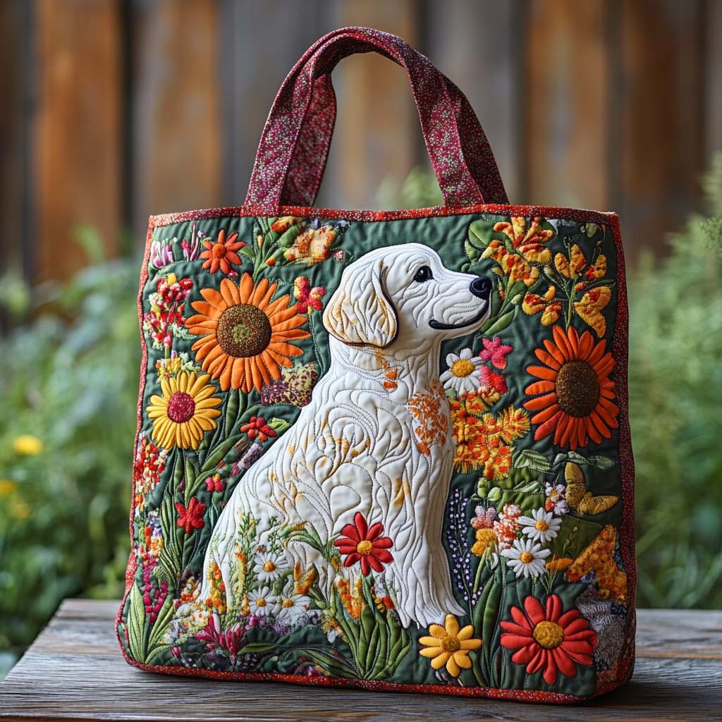 Sunny Bloom Retriever Quilted Tote Bag Best Totes For Women Labrador Merchandise