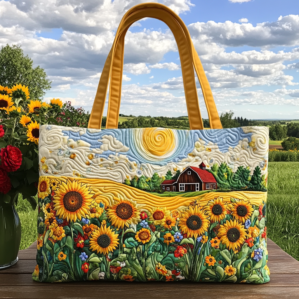 Sunny Cottage Quilted Tote Bag Popular Womens Tote Bags Sunflower Gifts For Grandma