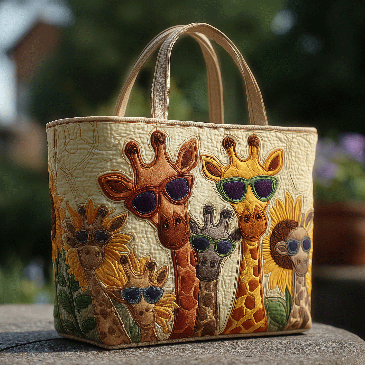 Sunny Giraffe Vibes Quilted Tote Bag Best Tote Bags For Women Best Mothers Day Gifts