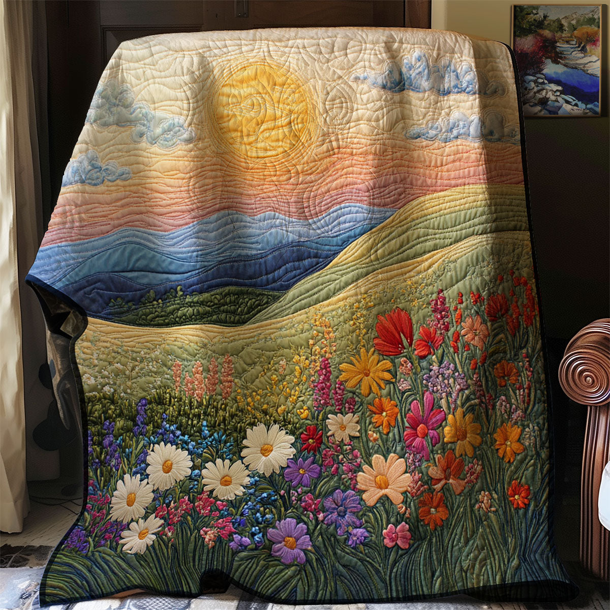 Sunrise And Wildflower Quilt Stylish Quilt Blanket to Upgrade Your Bedroom