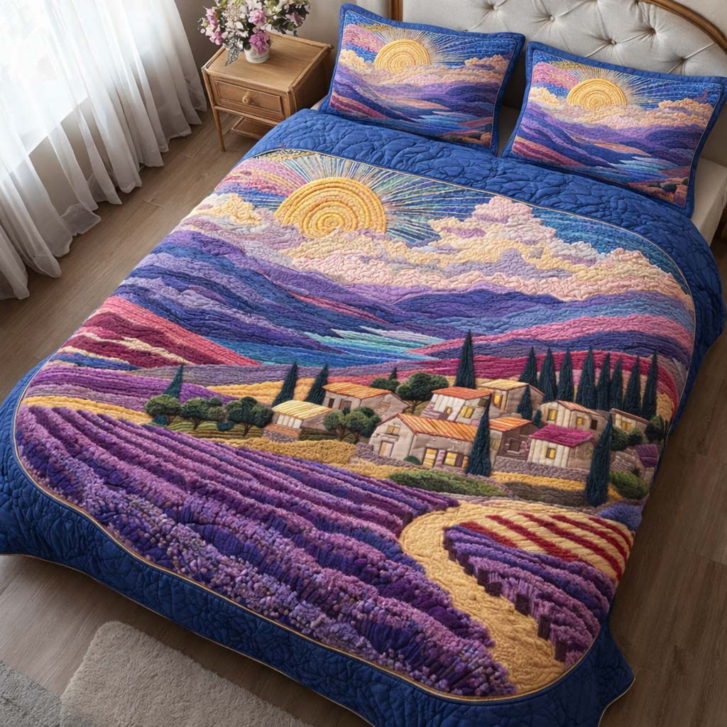 Sunrise Lavender Quilted Bedding Set Comforter And Sheet Sets Gift Ideas For Your Mom