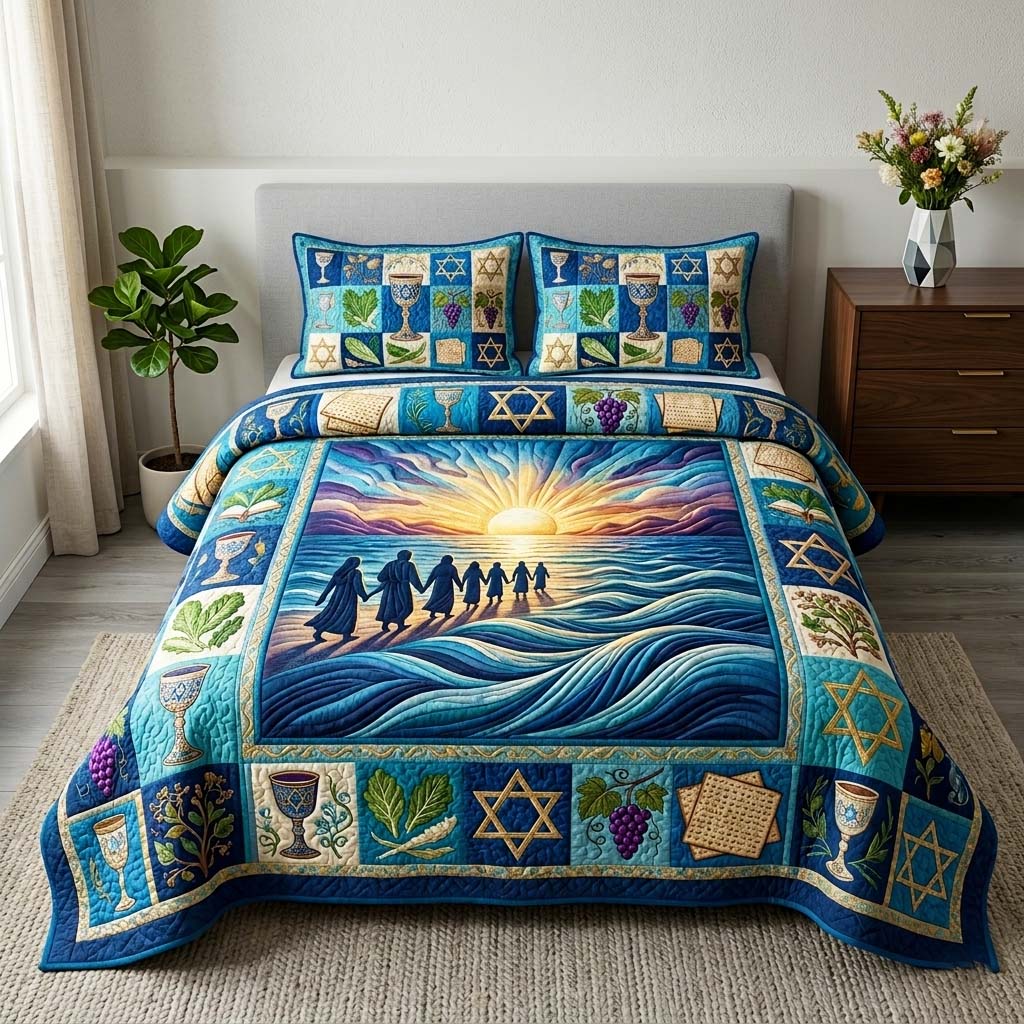 Sunset Exodus Quilted Bedding Set Nice Bedding Sets Passover Presents