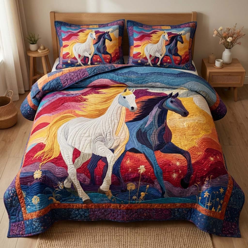 Sunset Gallop Quilted Bedding Set Best Sheets Ever Country And Western Gifts