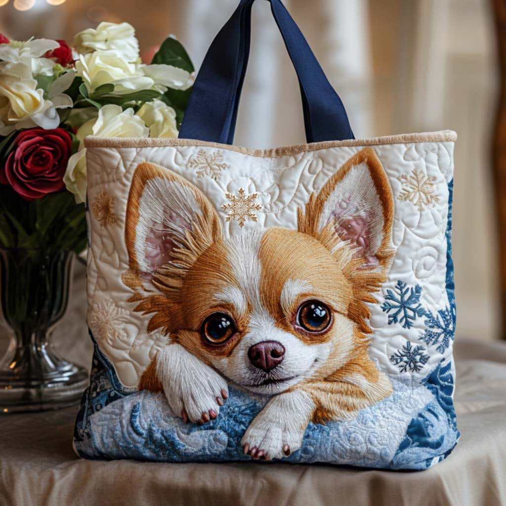 Sweet Chihuahua Quilted Tote Bag Great Tote Bags Chihuahua Dad Gifts