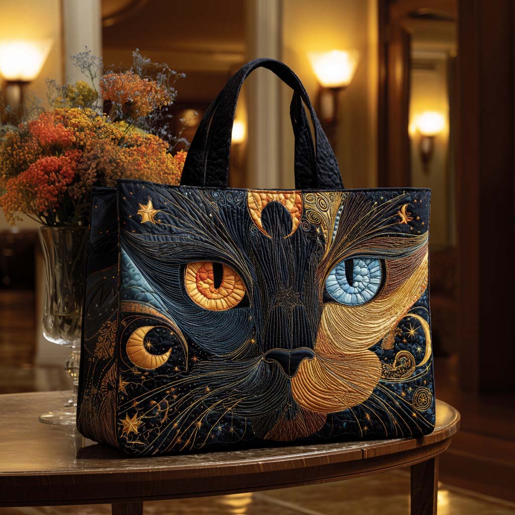 Tabby Touch Quilted Tote Bag Handbag For Women Autumn Gift Ideas