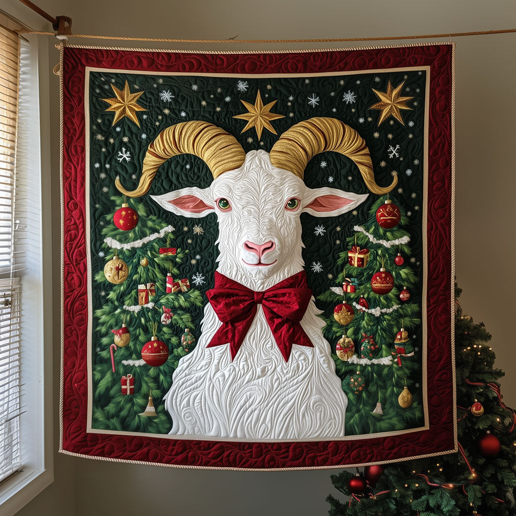 The Festive Bow Goat Quilt Home Essential Gift Cozy Quilt Blanket