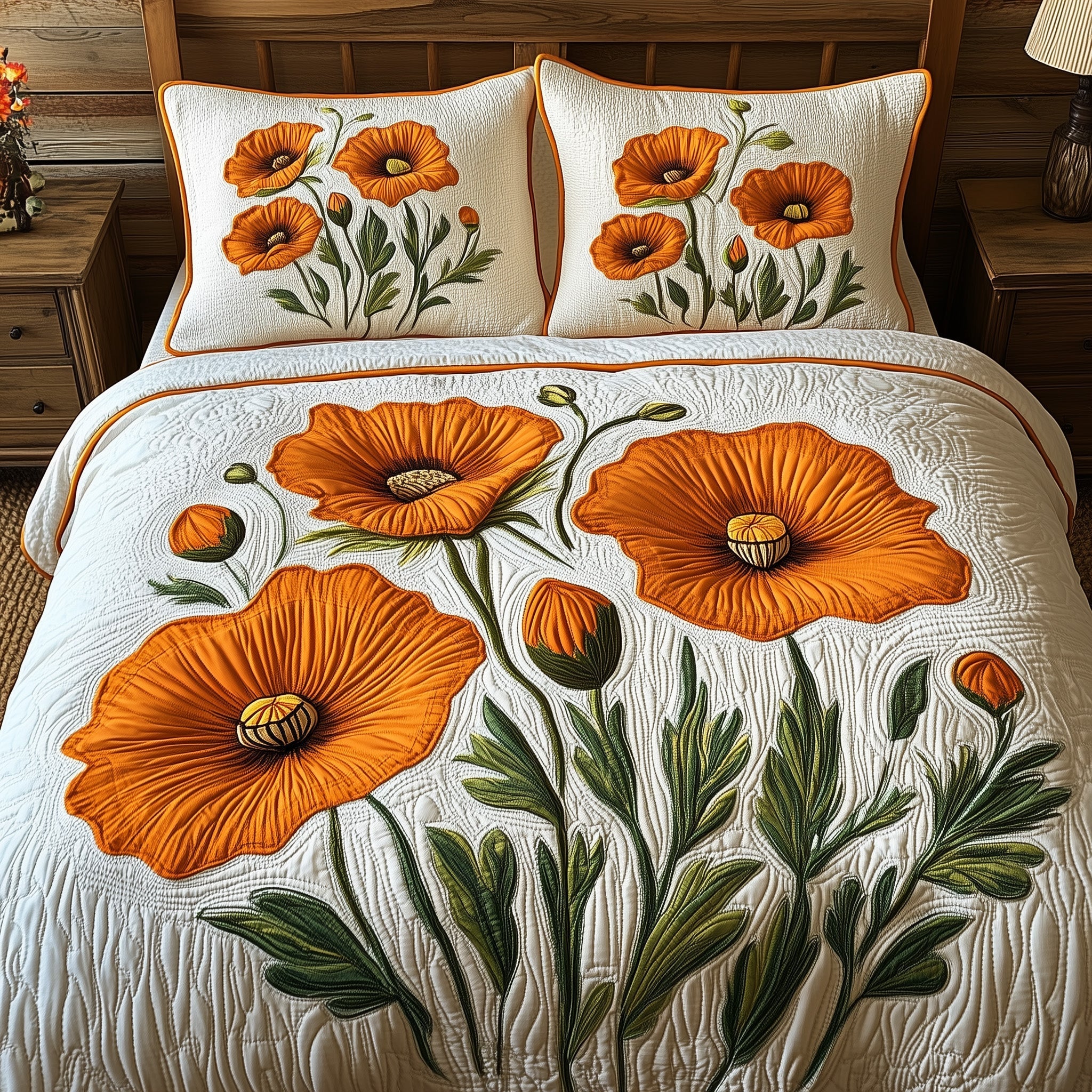 The Golden State Flower Quilted Bedding Set Best Bedding Sets Unique 4Th Of July Gifts