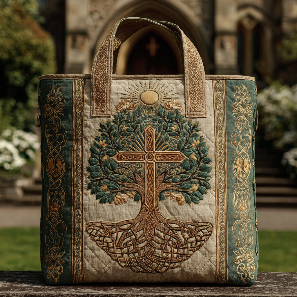 The Line Faith Quilted Tote Bag Everyday Tote Bag Religious Christmas Gifts