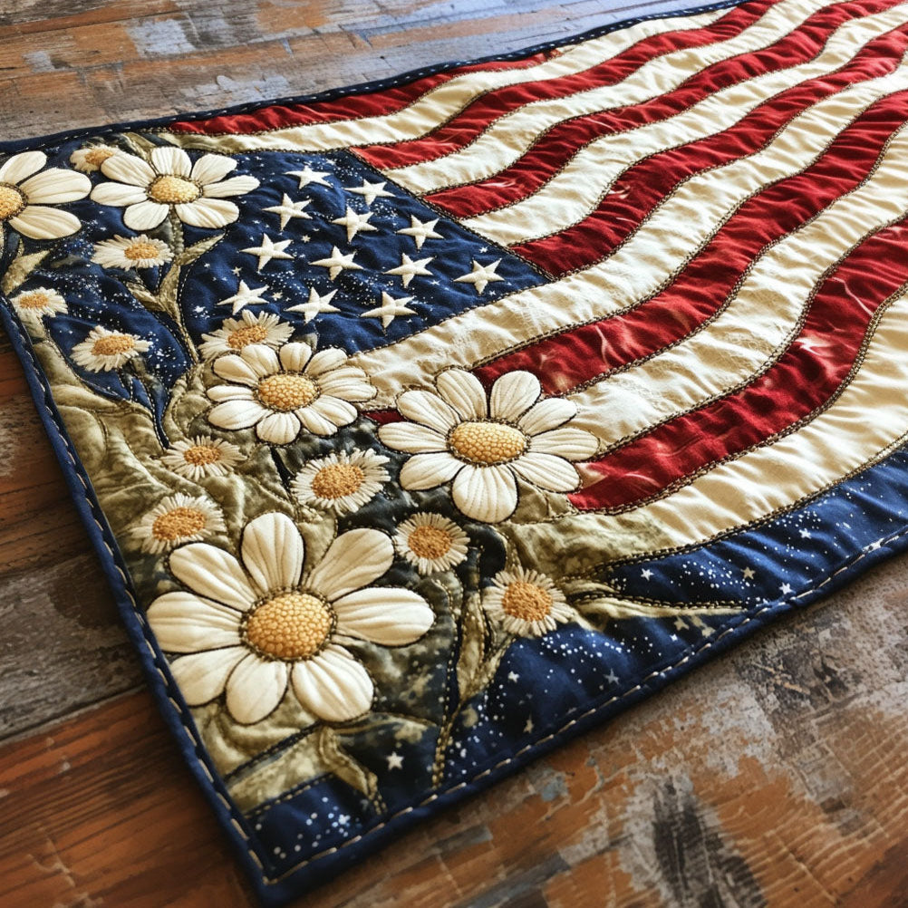 The Patriotic Patch Quilted Table Runner Kitchen Table Decor Patriotic Novelty Items