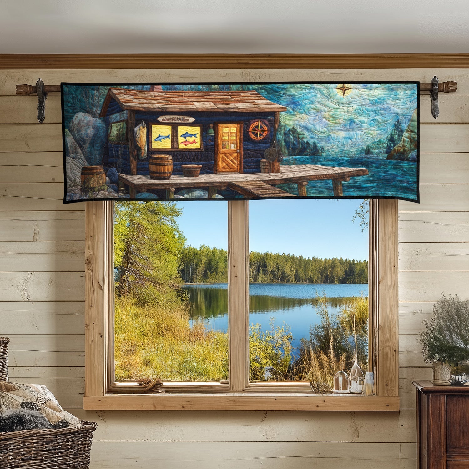 The Timber Cabin Quilted Valance Christmas Kitchen Decor BestFishing Gifts For Christmas 2025