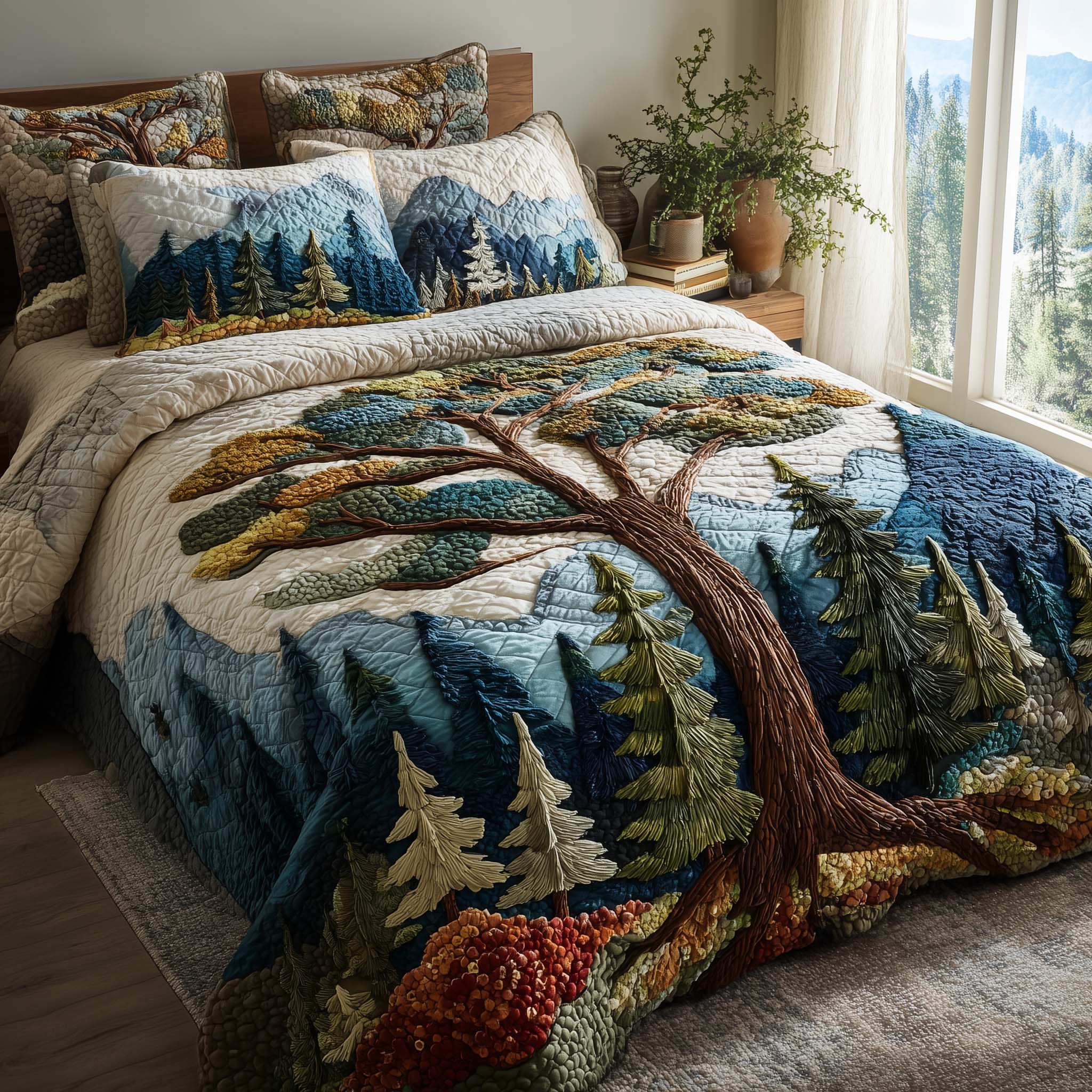 Timber Whisper Quilted Bedding Set Best Fitted Sheets Fathers Day Gift From Daughter