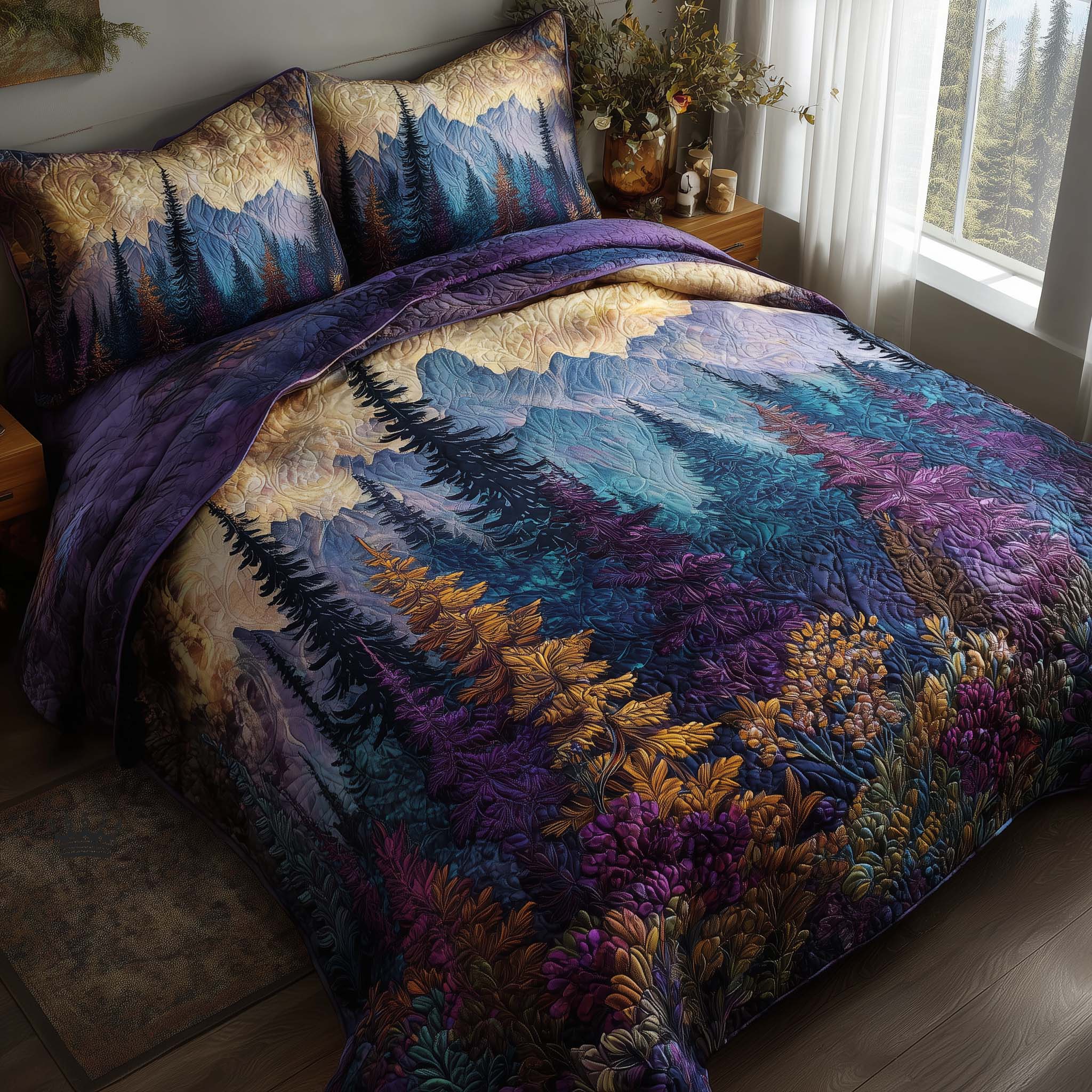 Timber Whisper Quilted Bedding Set Best Queen Sheets Gifts For Father In Law