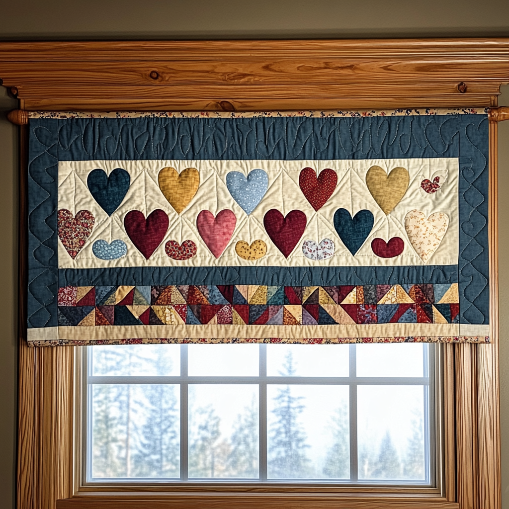 Timeless Patchwork Quilted Valance Unique Front Door Decor Valentines Gifts For Her