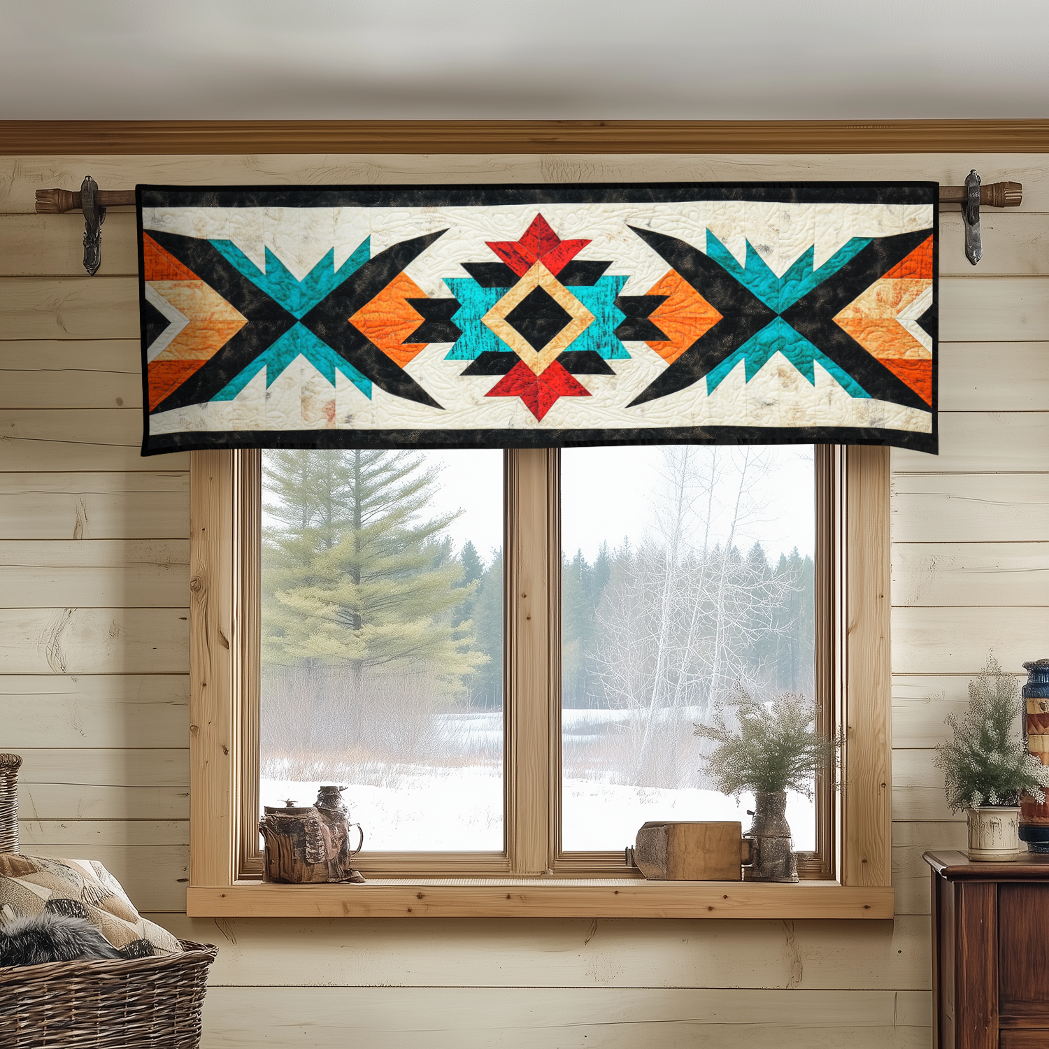 Timeless Tapestry Quilted Valance Christmas Decor Native American Made Gifts
