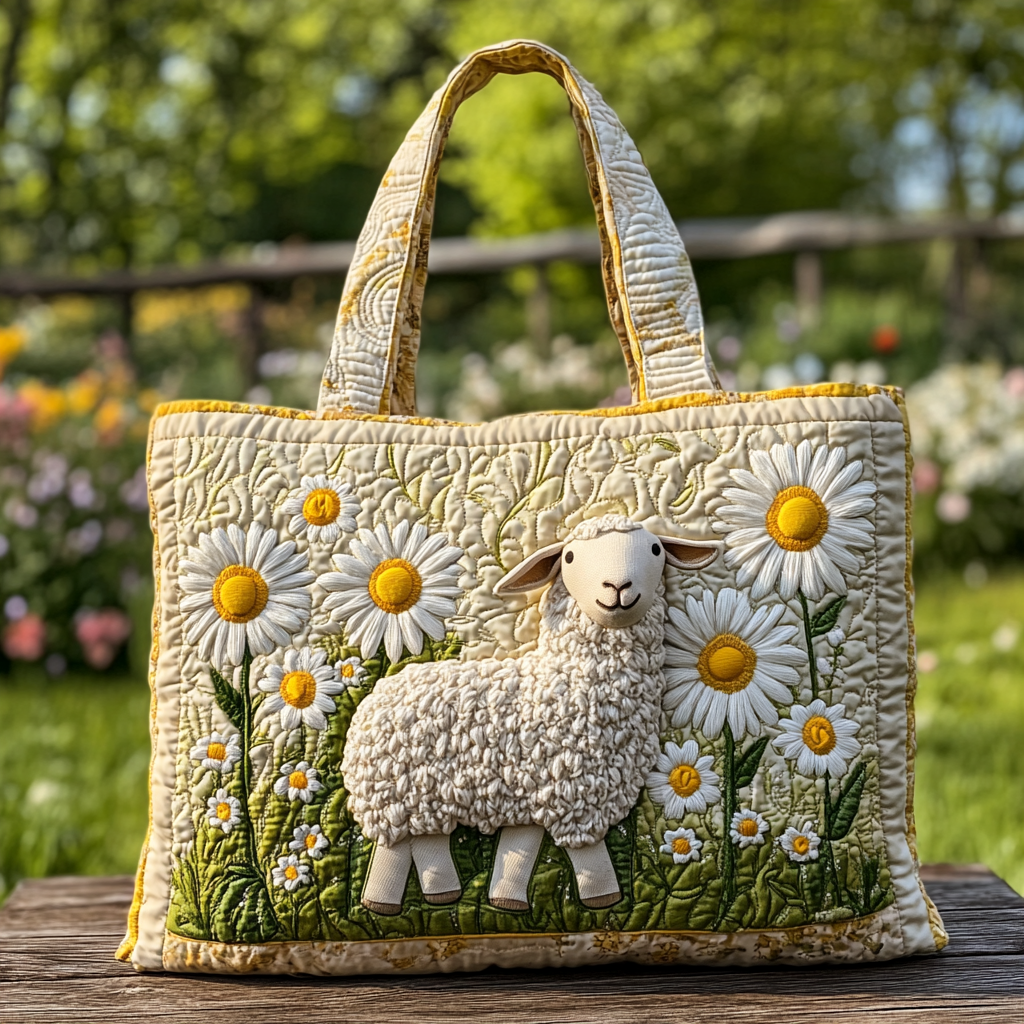 Tiny Sheep Quilted Tote Bag Most Popular Tote Bags Presents For Sheep Farmers
