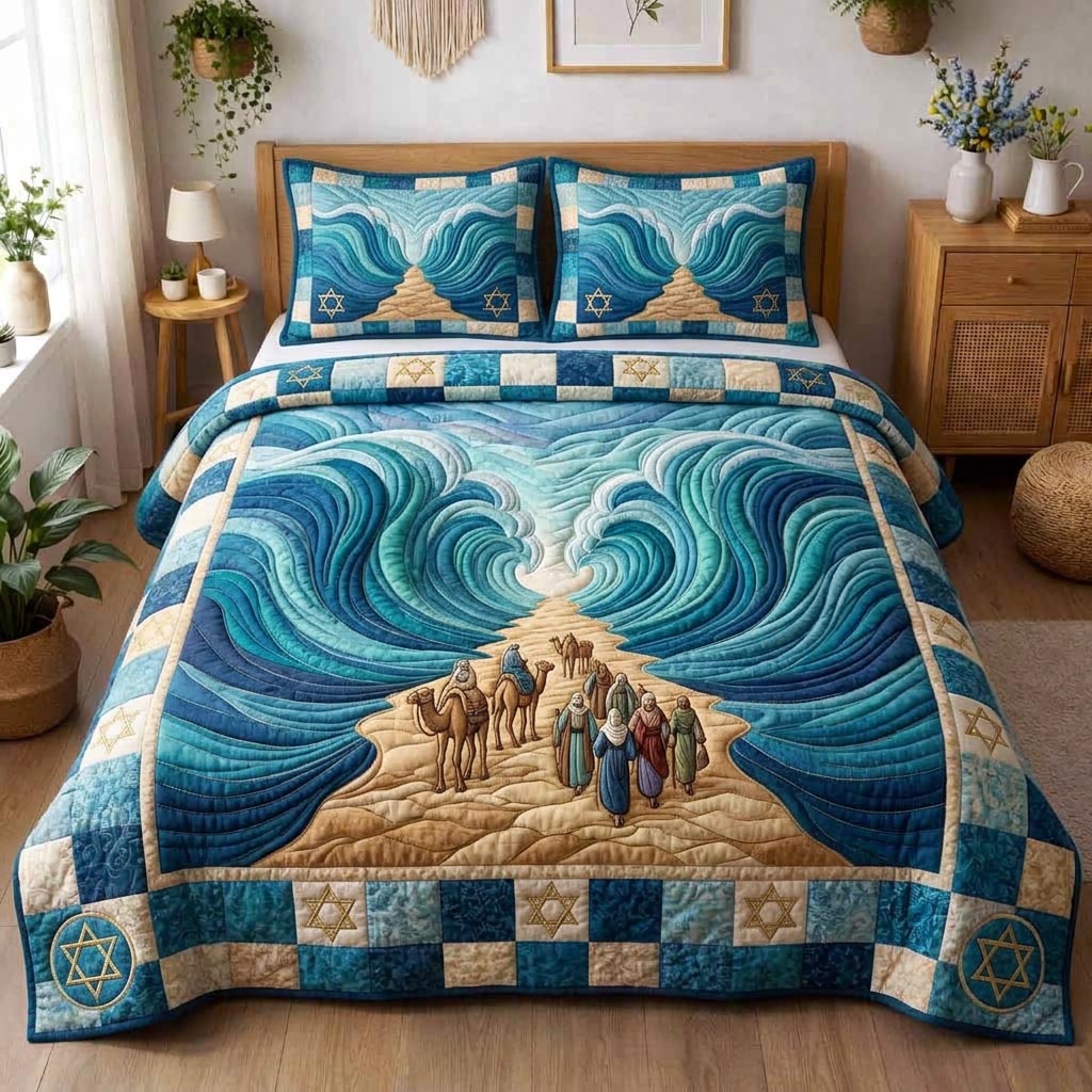 Tradition Light Quilted Bedding Set Bedsheet Comforter Set Pesach Gifts