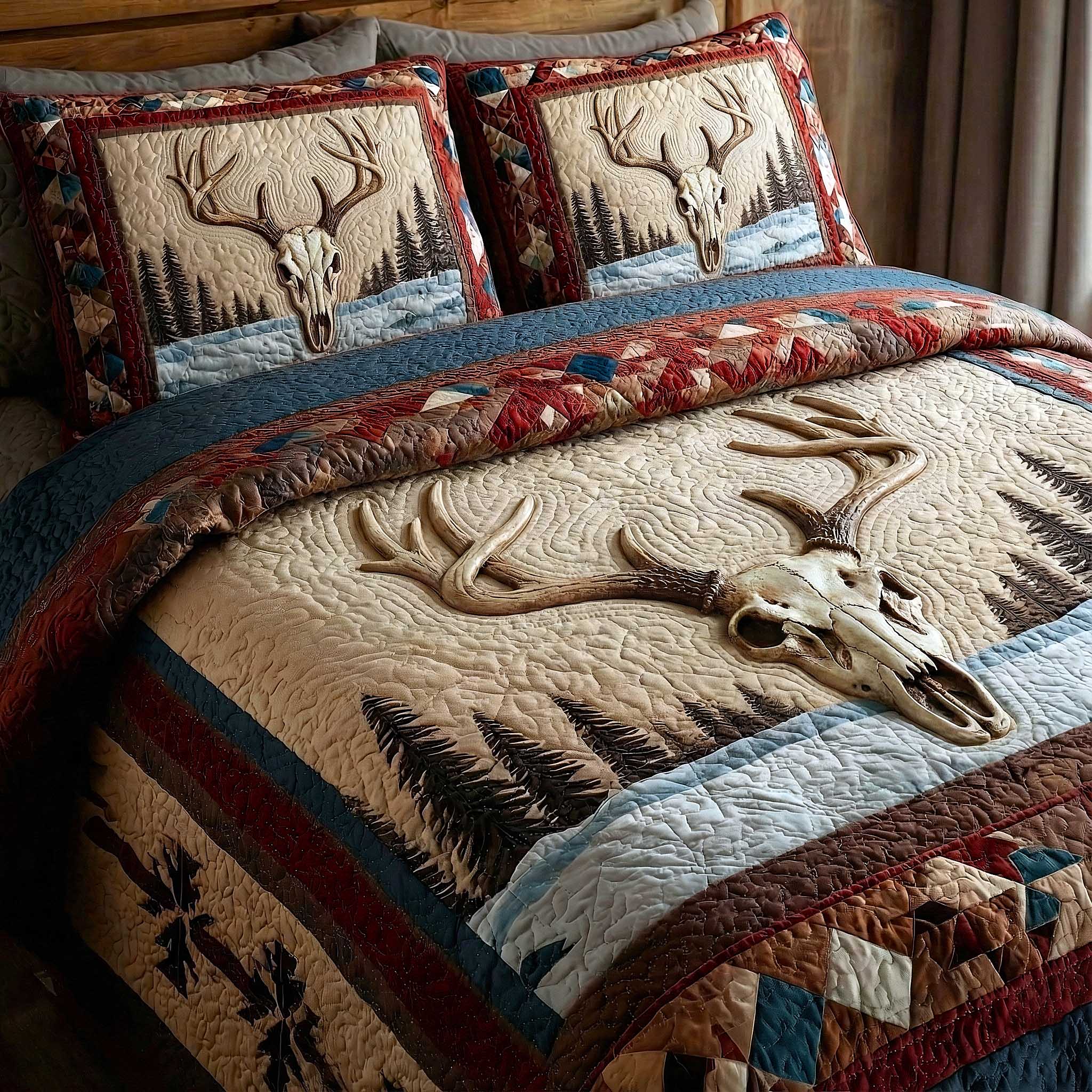 Trailblazer Spirit Quilted Bedding Set Bed Comforter Set Native American Themed Gifts For Her