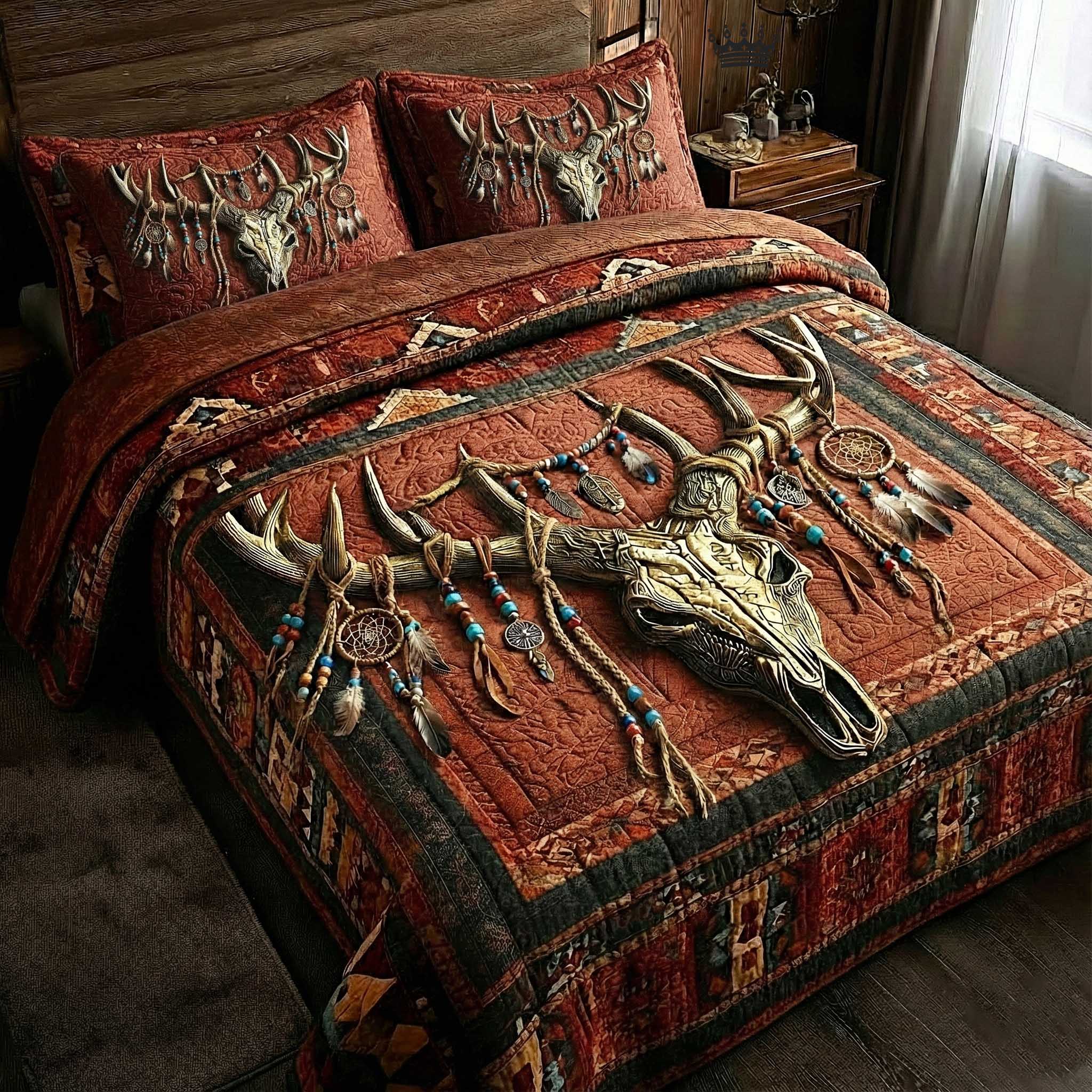 Trailblazer Spirit Quilted Bedding Set Bedspreads Cool Native American Presents