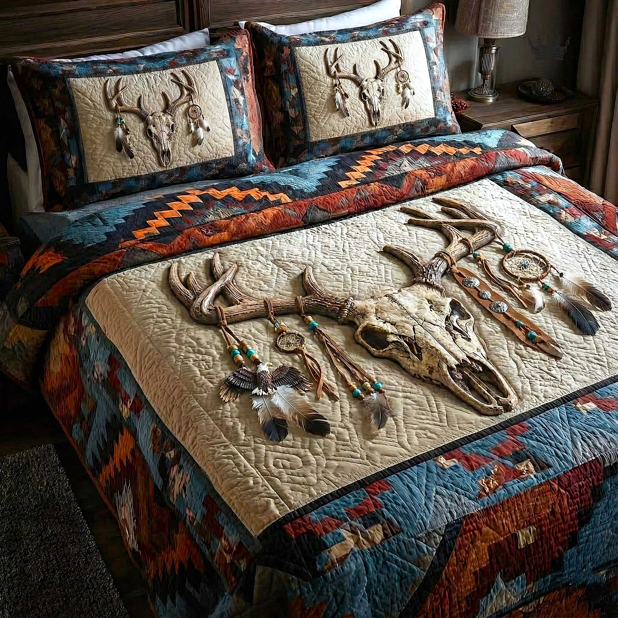 Trailblazer Spirit Quilted Bedding Set Best Bedding Comforter Sets Unique Native American Gifts Ietms