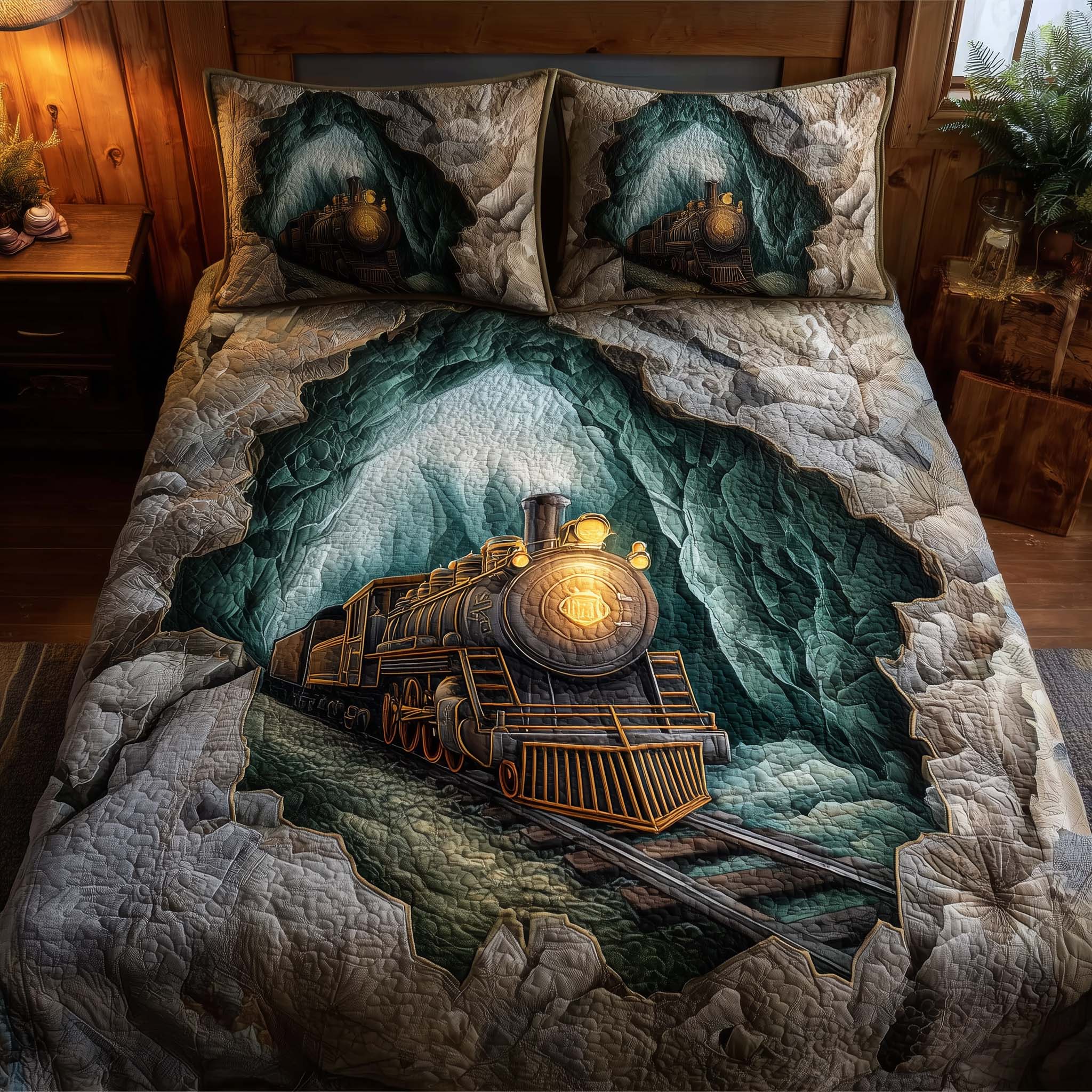 Train Journey Quilted Bedding Set Best Bedding Comforter Sets Train Related Gifts