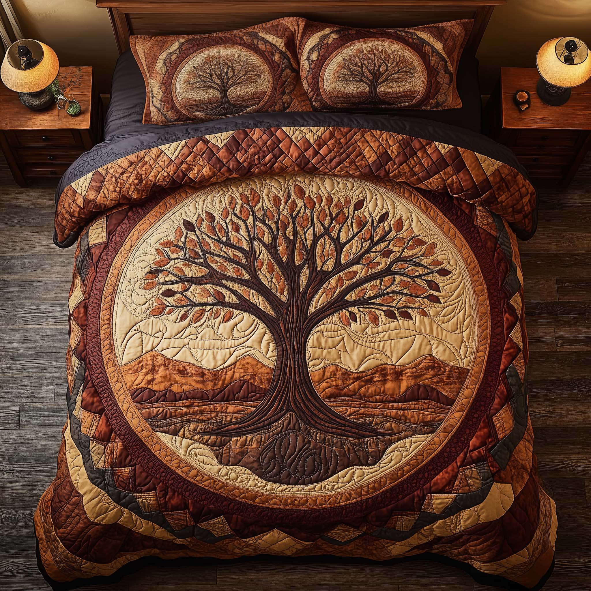 Tree Of Life Quilted Bedding Set Cozy Bedroom Ideas Tree Of Life Gifts For Grangarents