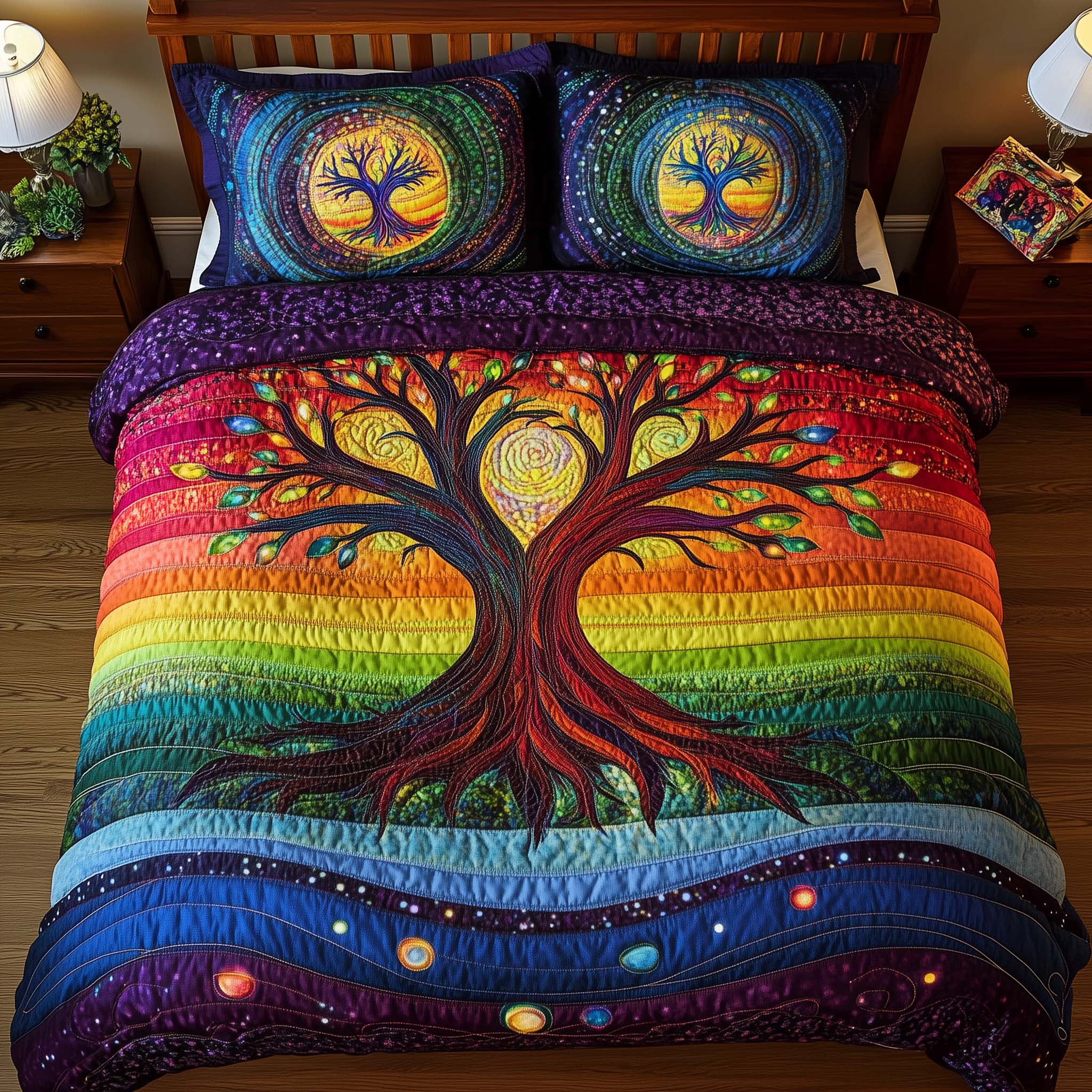 Tree Of Life Quilted Bedding Set Unusual Bed Sheets Tree Of Life Gifts Father'S Day