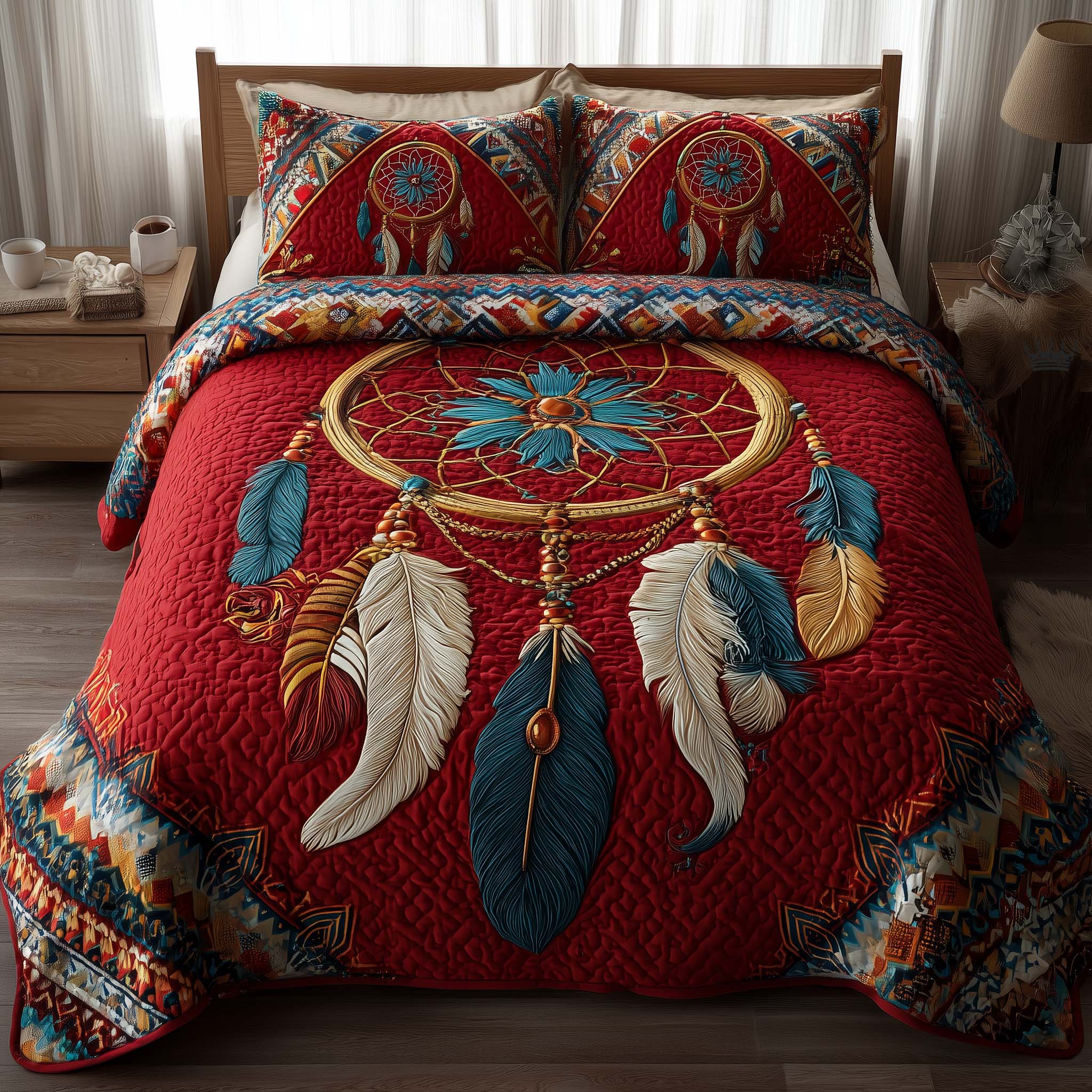 Tribal Reverie Quilted Bedding Set Best King Sheets Native American Related Gifts