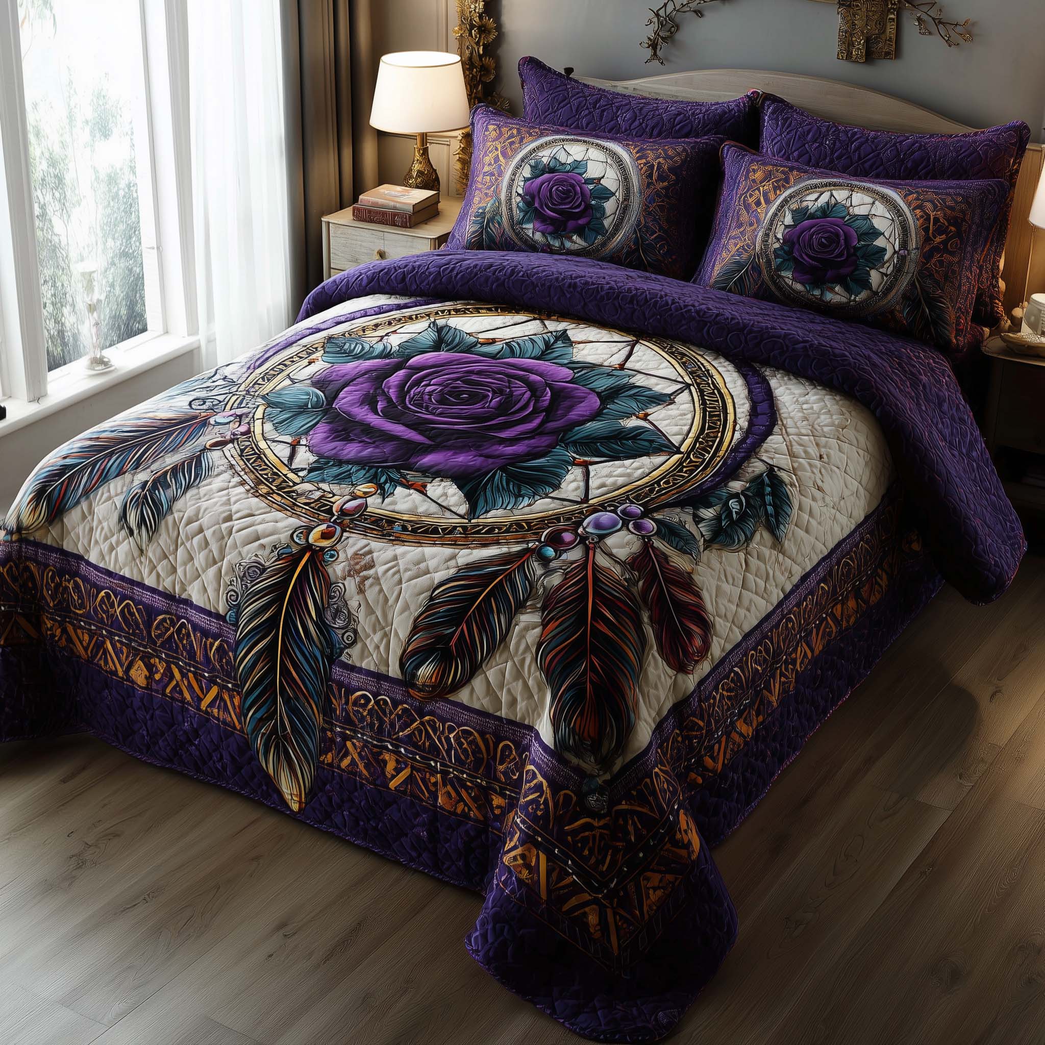 Tribal Reverie Quilted Bedding Set Cozy Bedroom Ideas Native American Mother's Day Gifts