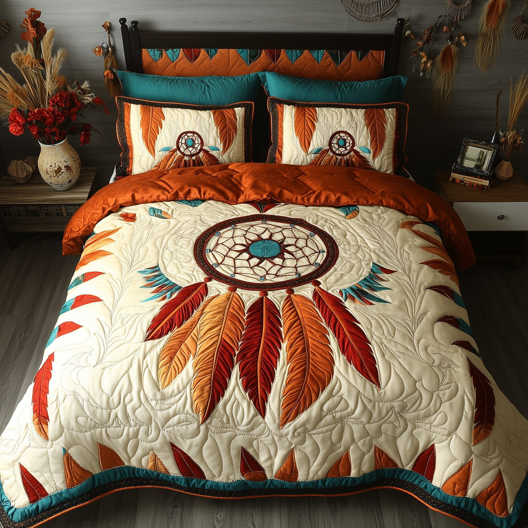 Tribal Soul Dreamcatcher Quilted Bedding Set Native American Indian Support Native Presents
