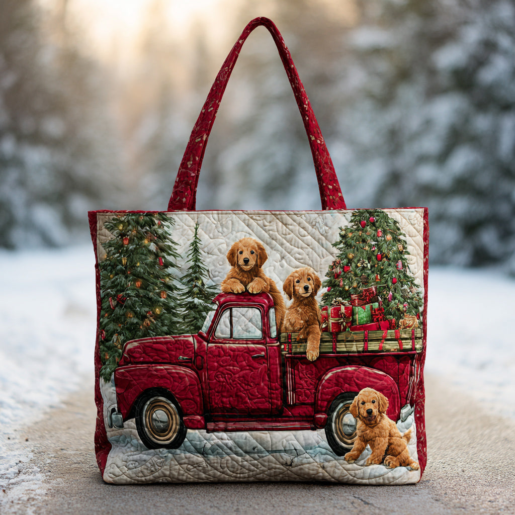 Truck Golden Retriever Quilted Tote Bag Best Tote Bags For Women Golden Labrador Gifts For Her