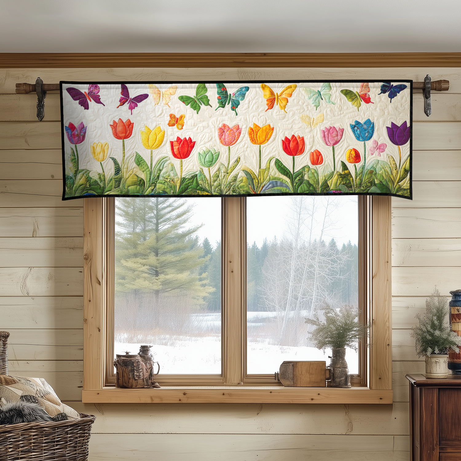 Tulip Dreams Quilted Valance Entryway Rug Ideas Cute Butterfly Gifts