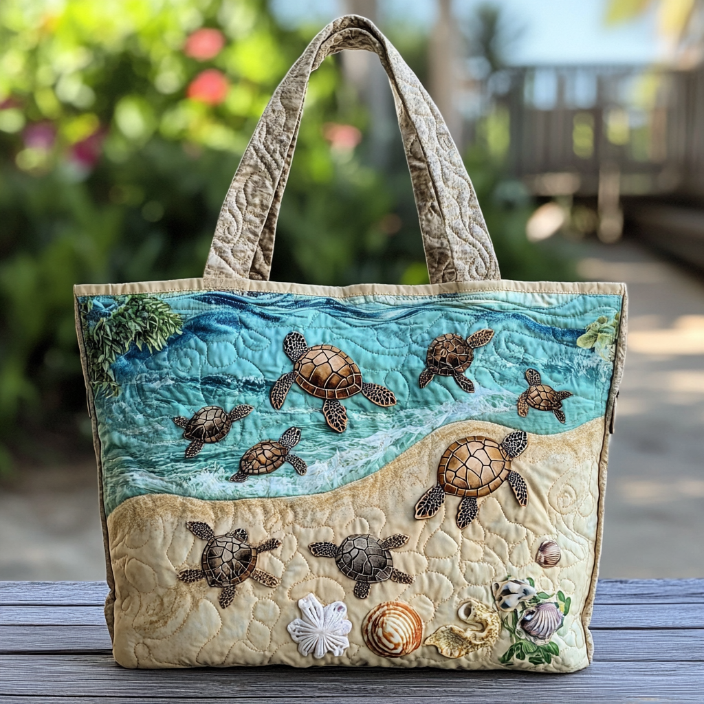 Turtle Breeze Quilted Tote Bag Good Shoulder Bags Gift Ideas For Mom