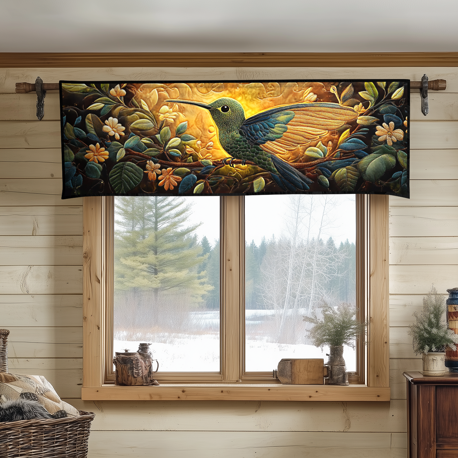 Twilight Flutter Quilted Valance Dining Room Decor Gift Ideas For Bird Lovers