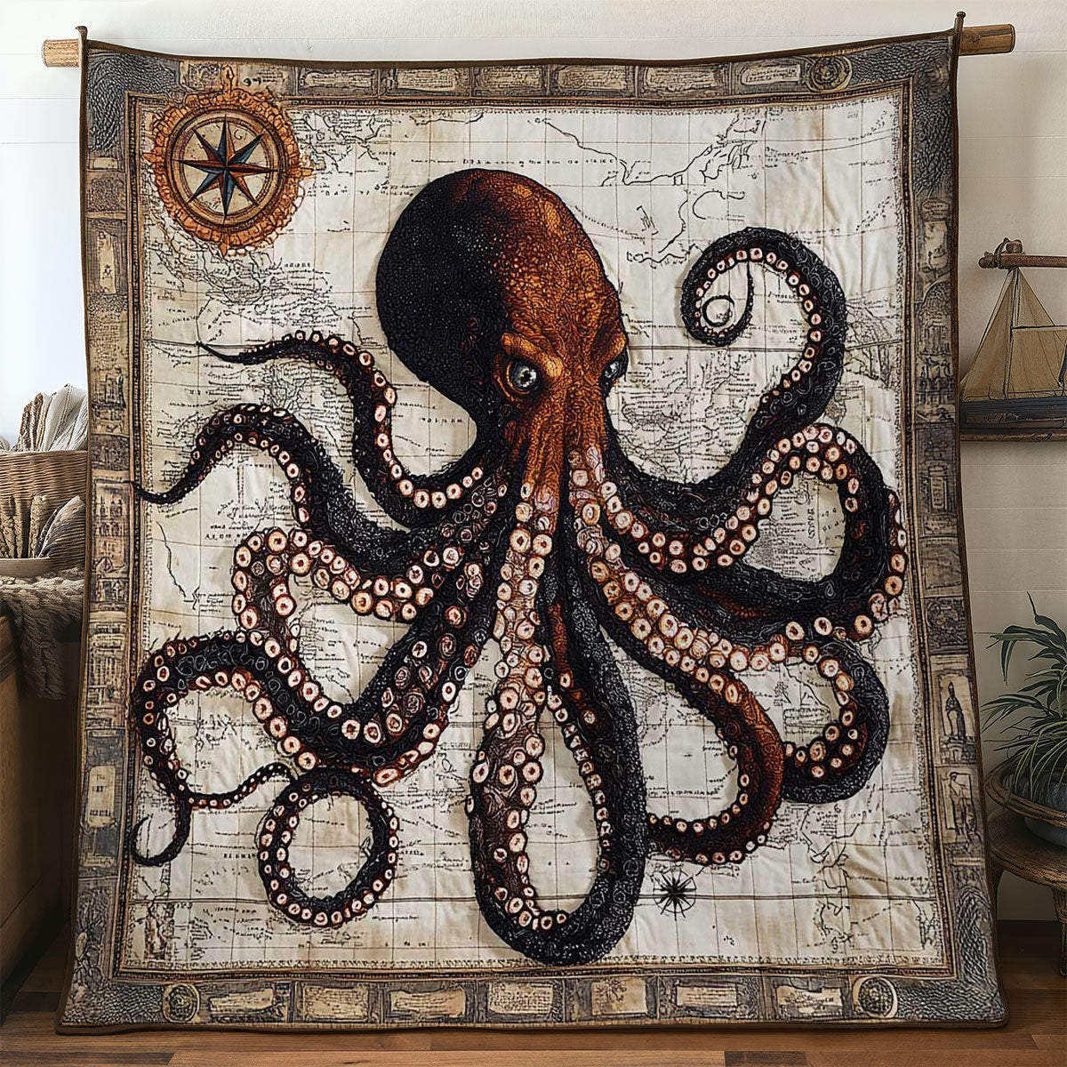 Twilight Octopus Quilt Perfect Quilt Blanket Gift for Family and Friends