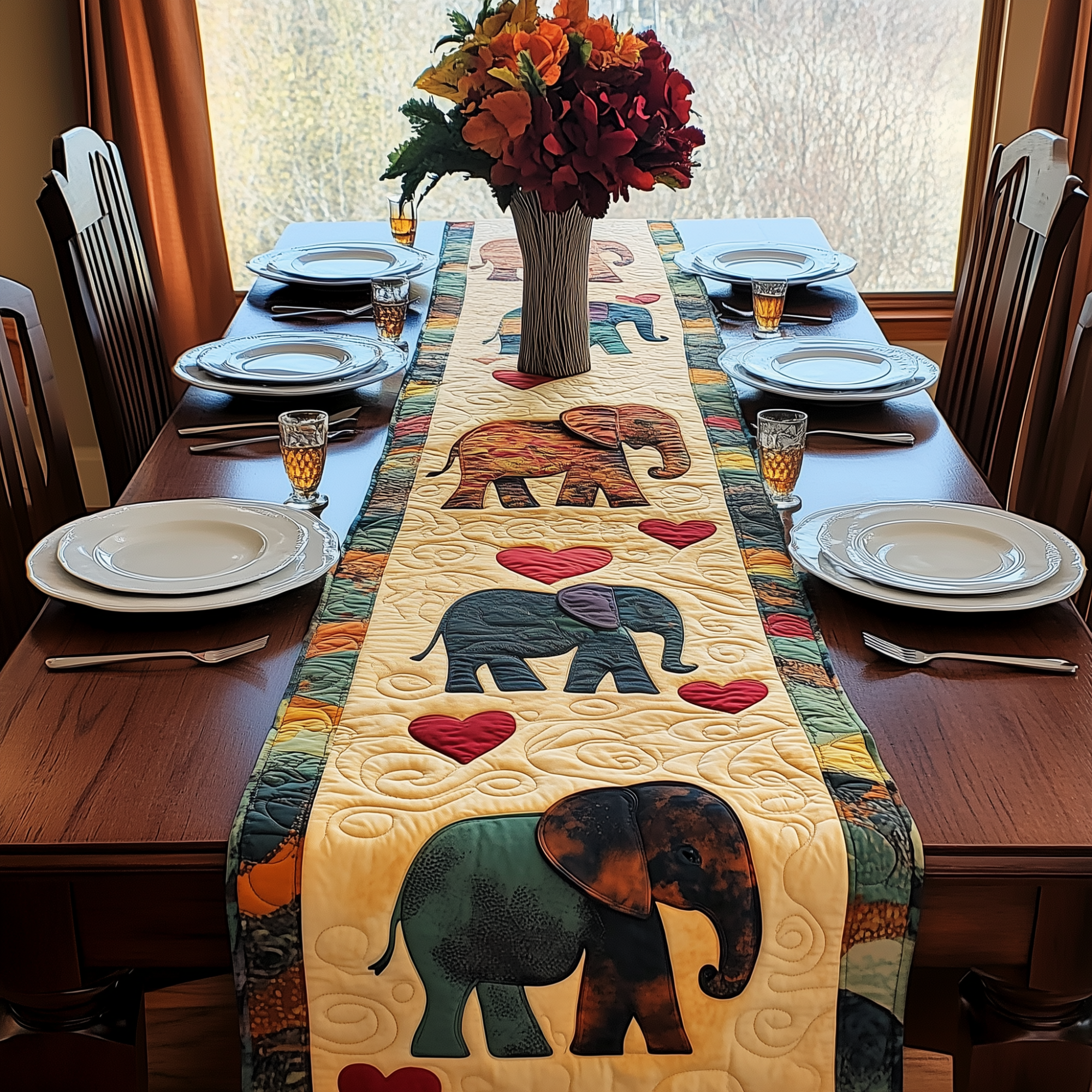 Valentine Elephant Love Quilted Table Runner Target Valentine Table Runner Elephant Lover Gift