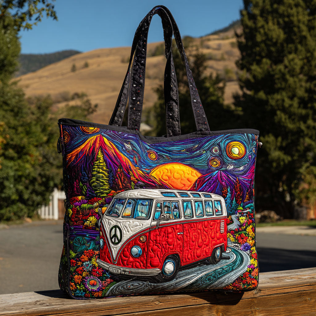 Valley Drive Quilted Tote Bag Shoulder Bag Hobo Christmas Presents For Hippies