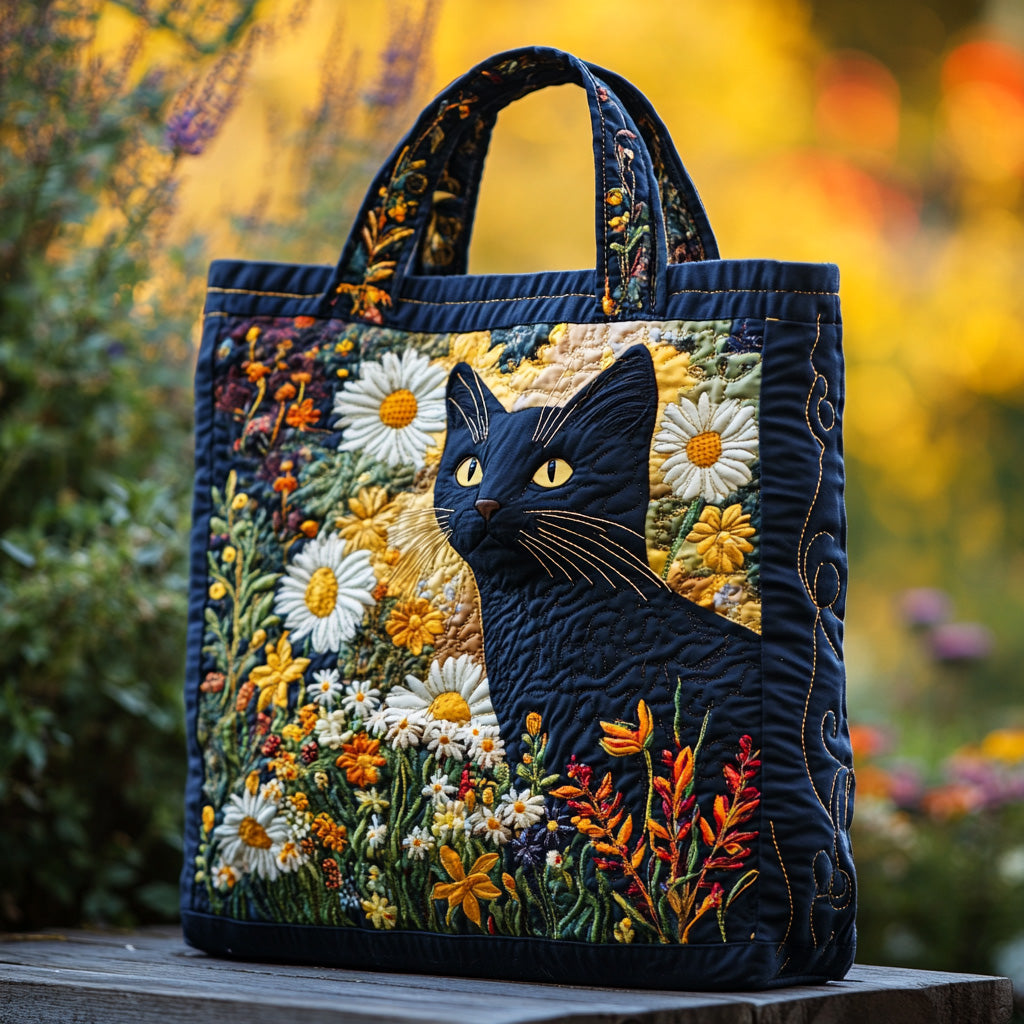 Velvet Whiskers Quilted Tote Bag Perfect Shoulder Bag Christmas Gifts For Cat Lovers