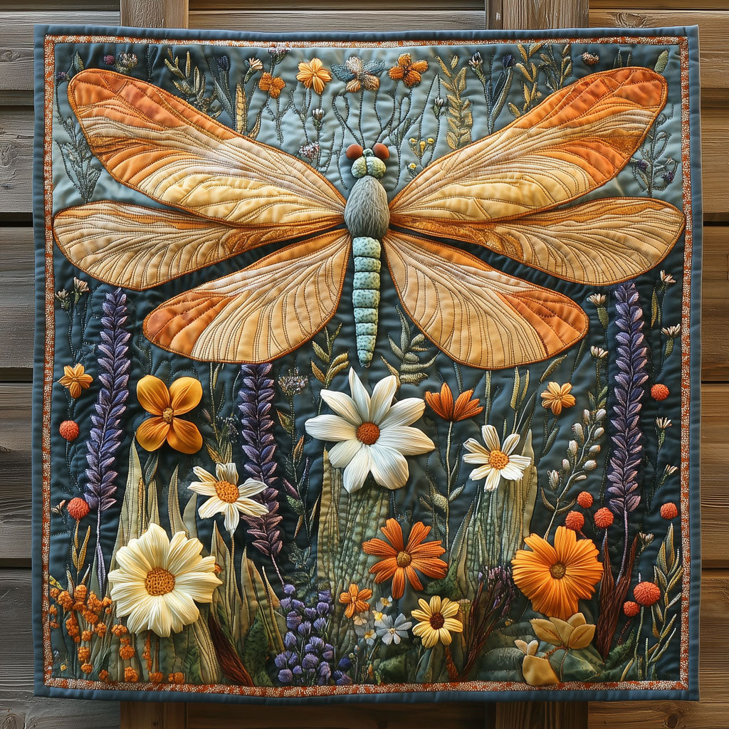 Vibrant Dragonfly Quilt Beautiful Quilt Blanket Gift for Home Decoration