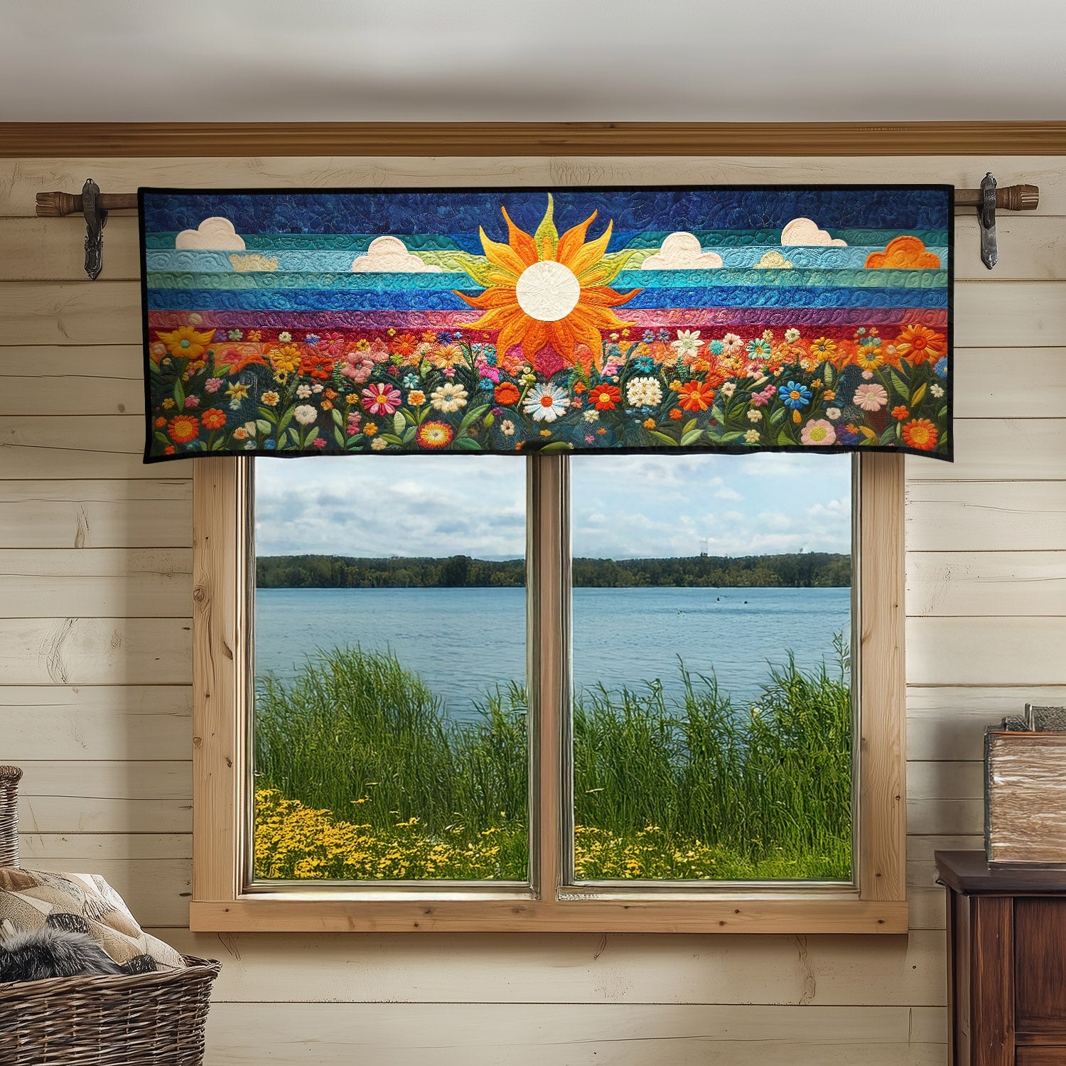 Vibrant Horizon Quilted Valance Entryway Christmas Decor Ideas Presents For Flower Lovers