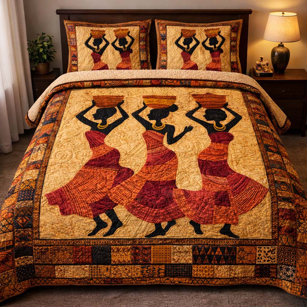 Village Life Harmony Quilted Bedding Set Best Sheet Sets African American Gifts For Her