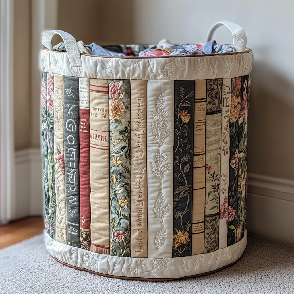 Vintage Bloom Quilted Laundry Basket Home Decorations Book Lovers Gifts For Sisters