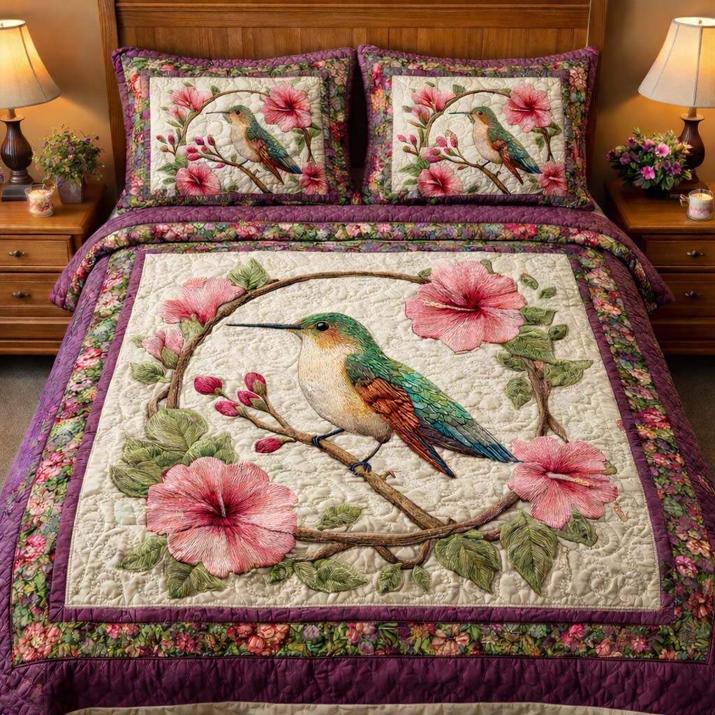 Vintage Garden Hummingbird Quilted Bedding Set Bedroom Ideas Hummingbird Gifts For Dad